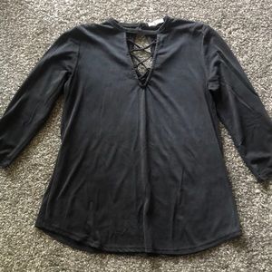 3/4 sleeve black shirt